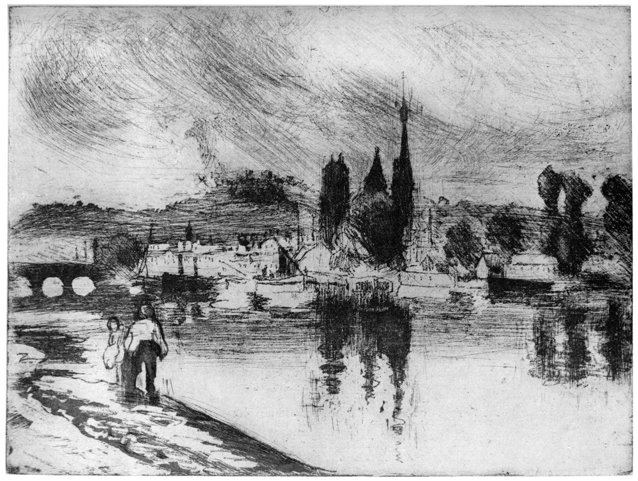 Rouen, Cours la Reine, c1850-1900 1924 af Camille Jacob Pissarro