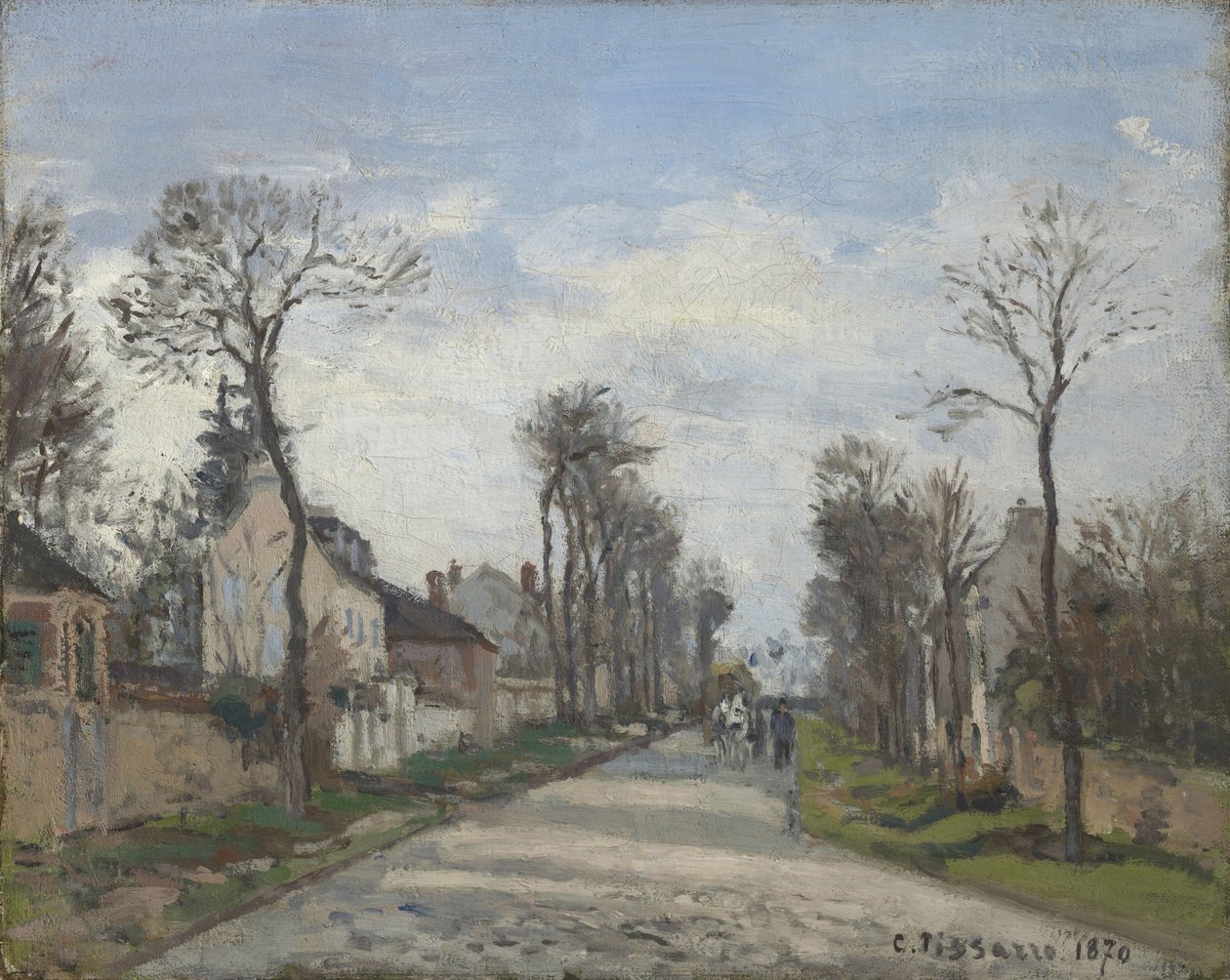 Vejen til Versailles, Louveciennes, 1870 af Camille Jacob Pissarro