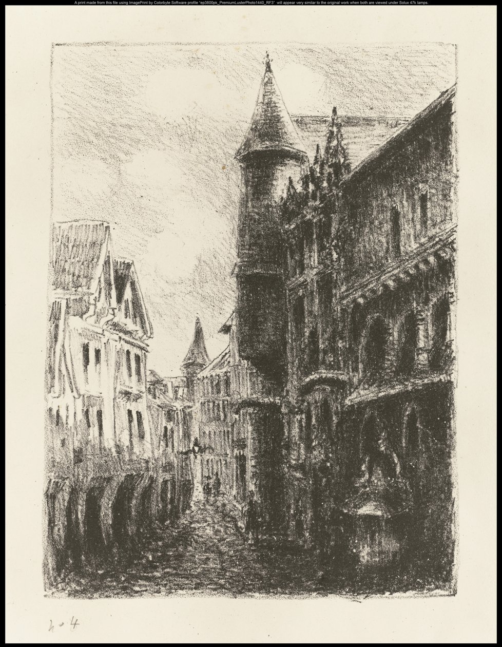 Rue Saint-Romain, Rouen, 1. tavle, 1896 af Camille Jacob Pissarro
