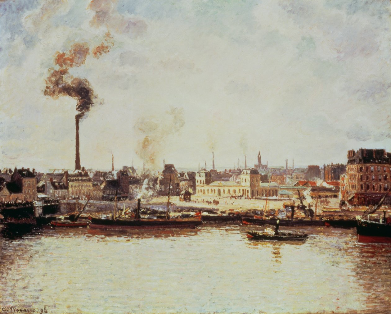 Saint-Sever kaj i Rouen, 1896 af Camille Jacob Pissarro