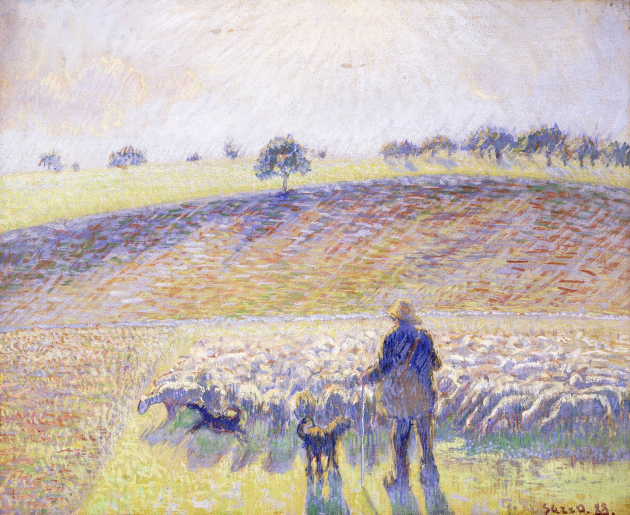 Hyrde med får, 1888 af Camille Jacob Pissarro