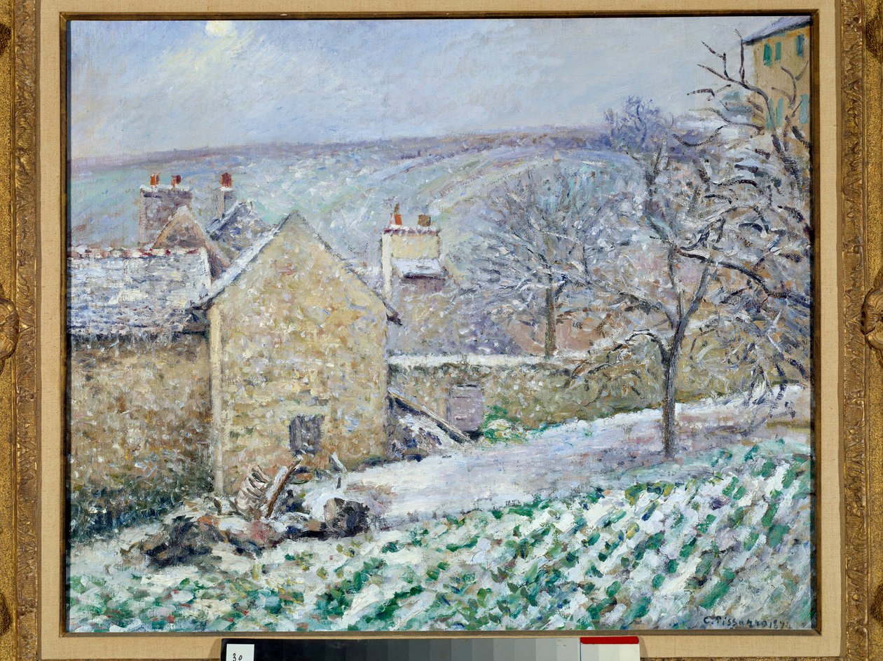 Sneeffekt ved Eremitagen. Maleri af Camille Pissarro (1830-1903) af Camille Jacob Pissarro