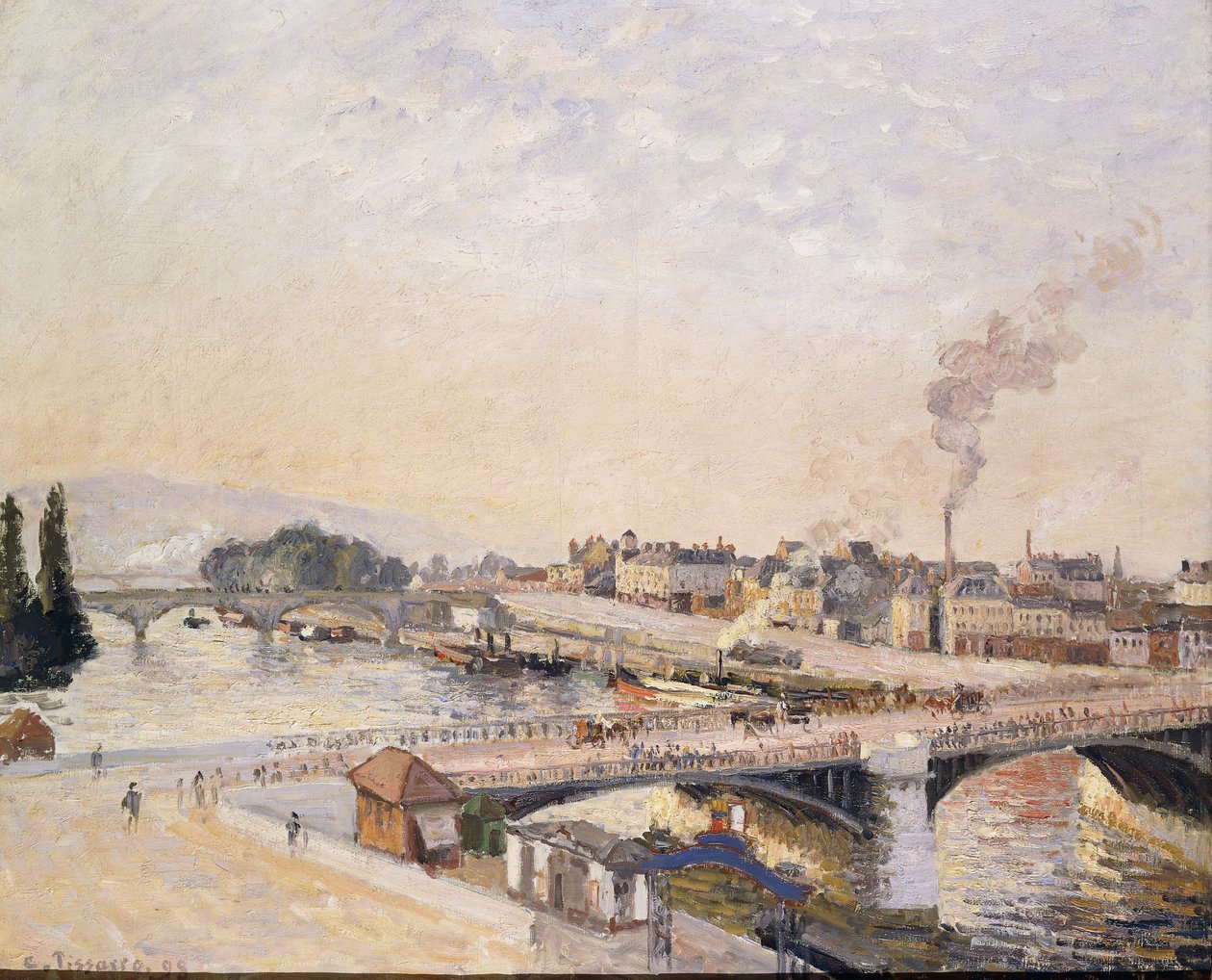 Sunrise over Rouen; Lever du Soleil a Rouen, 1898 af Camille Jacob Pissarro