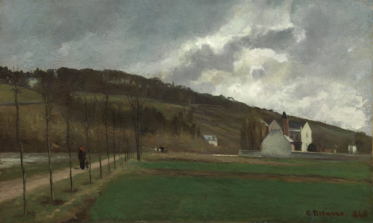 The Banks of the Marne in Winter, 1866 af Camille Jacob Pissarro