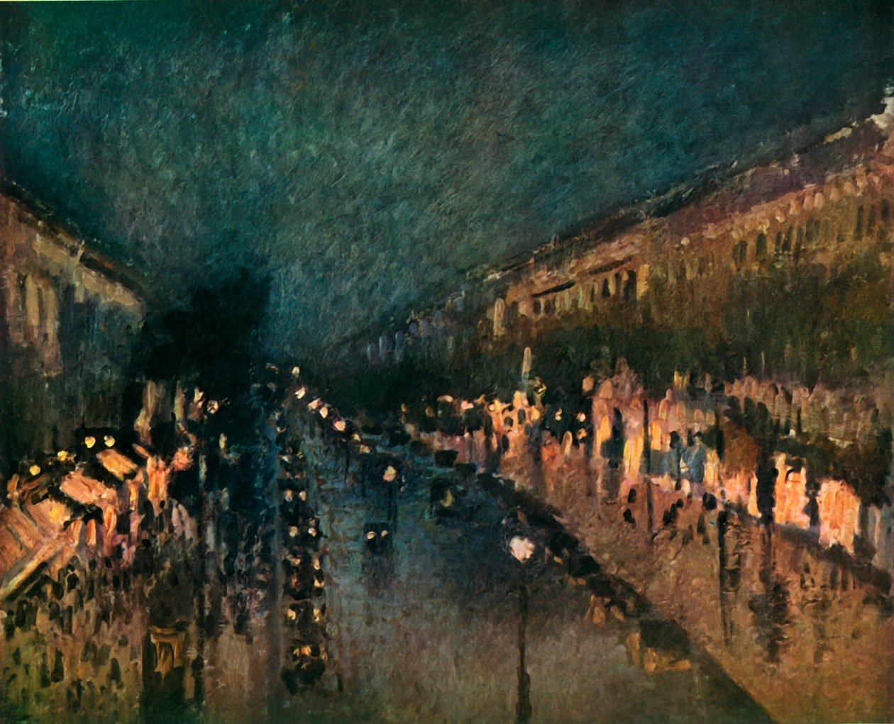 Boulevard Montmartre om natten, 1897, 1937. af Camille Jacob Pissarro
