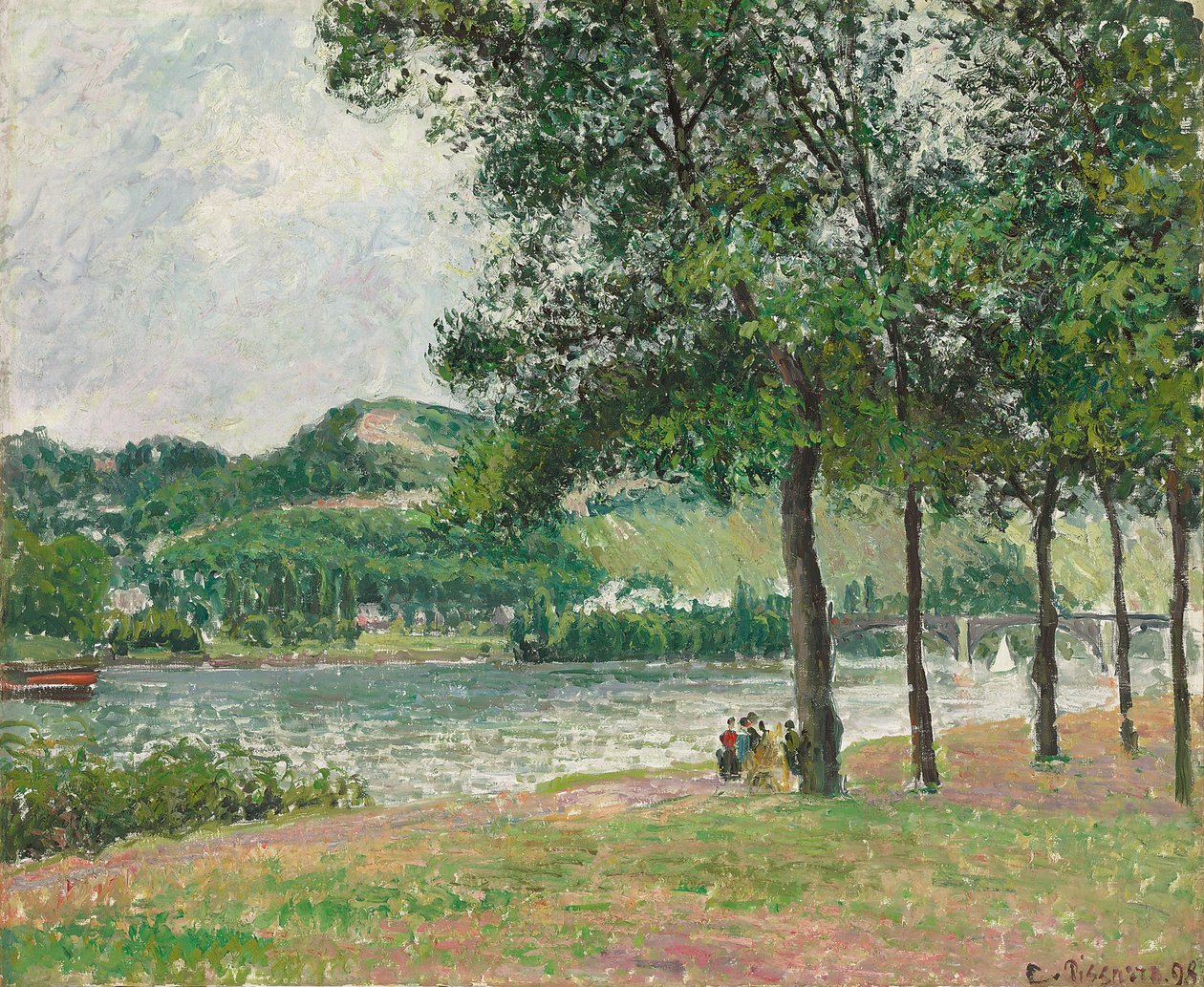 Cours-la-Reine i Rouen, overskyet; Cours-la-Reine i Rouen, gråt vejr, 1898 af Camille Jacob Pissarro