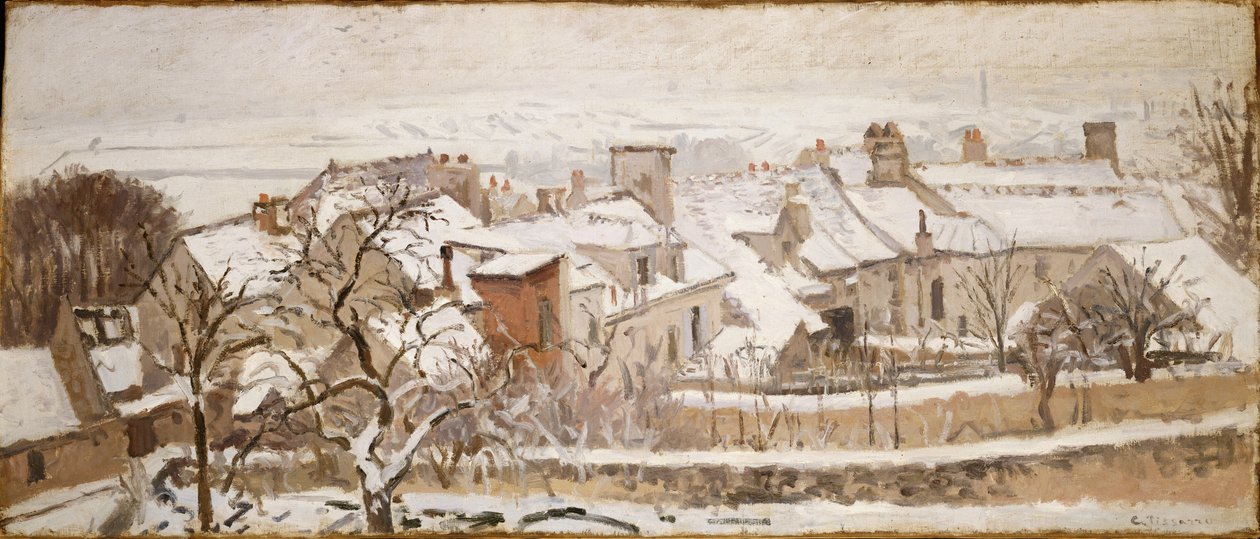 De fire årstider: Vinter, 1872 af Camille Jacob Pissarro