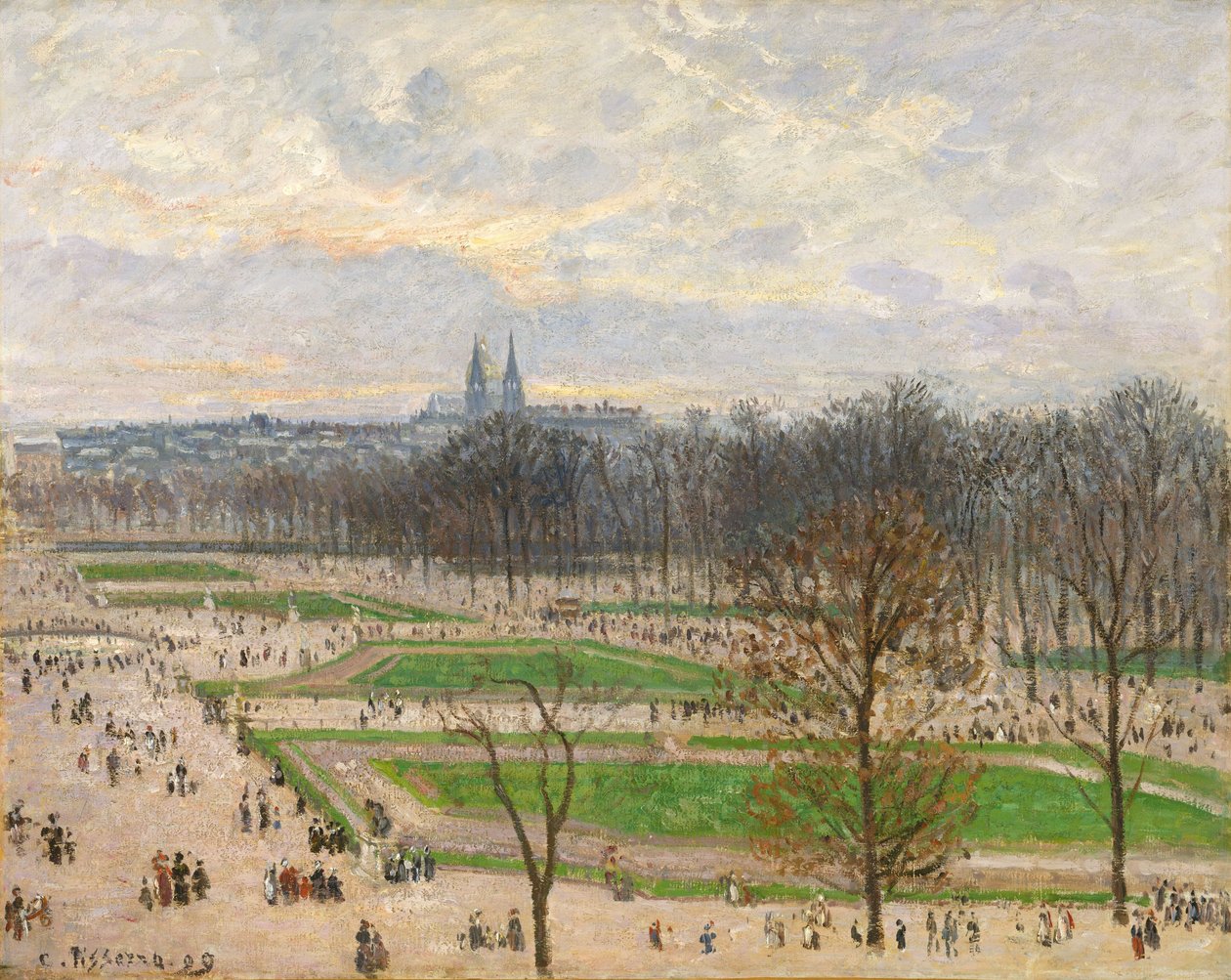Tuileriernes have på en vintereftermiddag, 1899 af Camille Jacob Pissarro