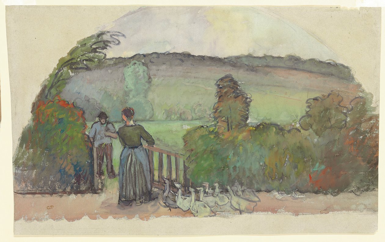 Gåsepigen, ca. 1895 af Camille Jacob Pissarro