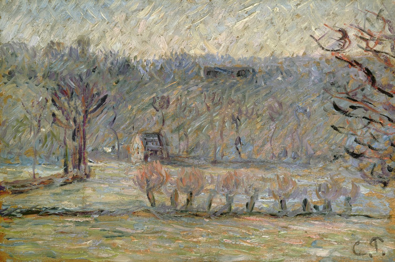 Bakken ved Vaches, Bazincourt, ca. 1890 af Camille Jacob Pissarro