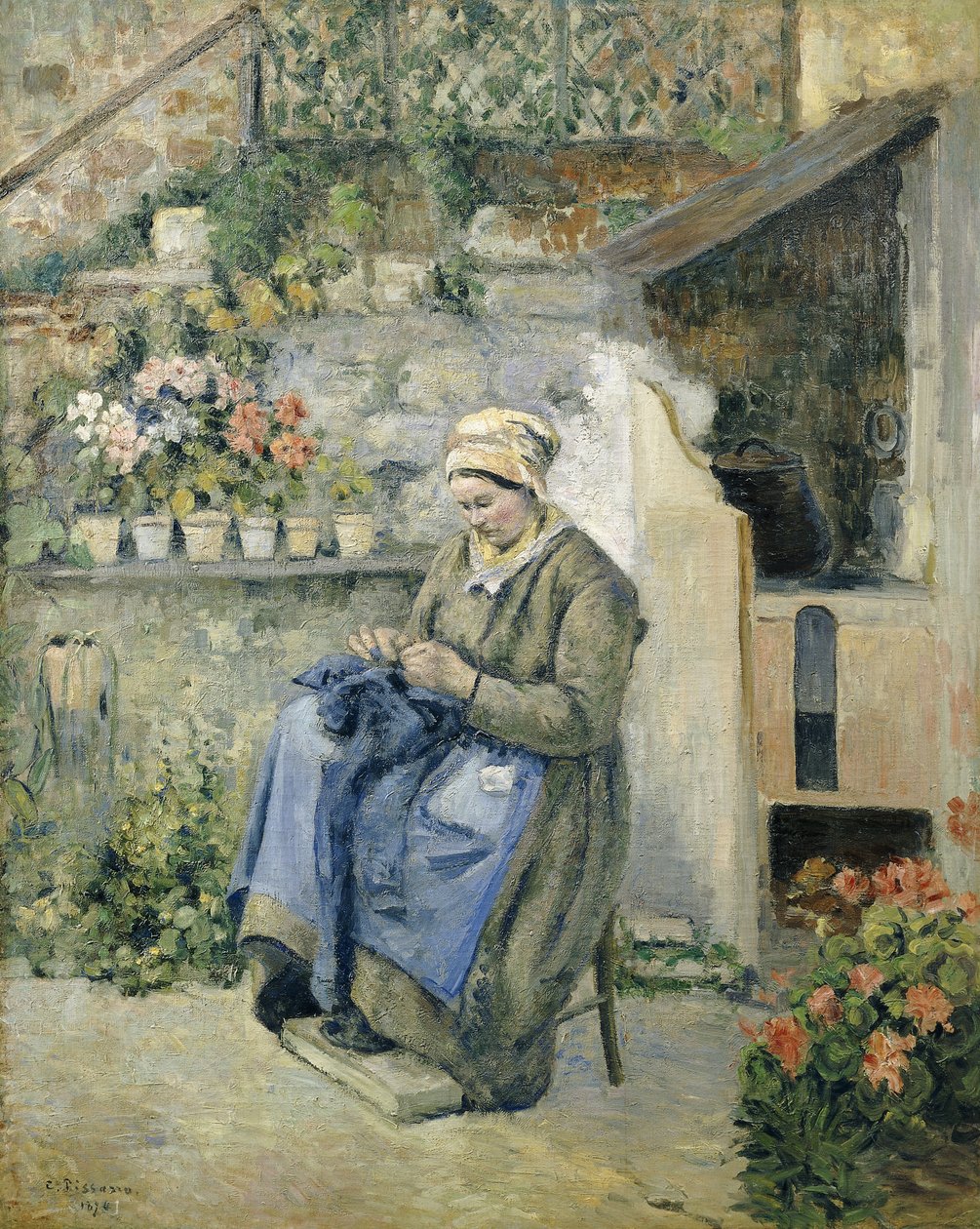 Den glade mor; La Mere Jolly, 1874 af Camille Jacob Pissarro