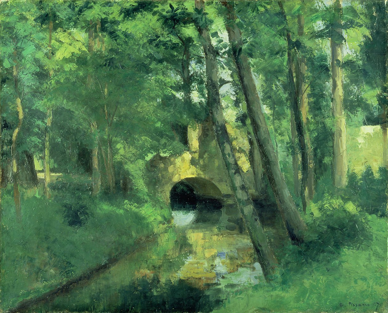 Den lille bro, Pontoise, 1875 af Camille Jacob Pissarro