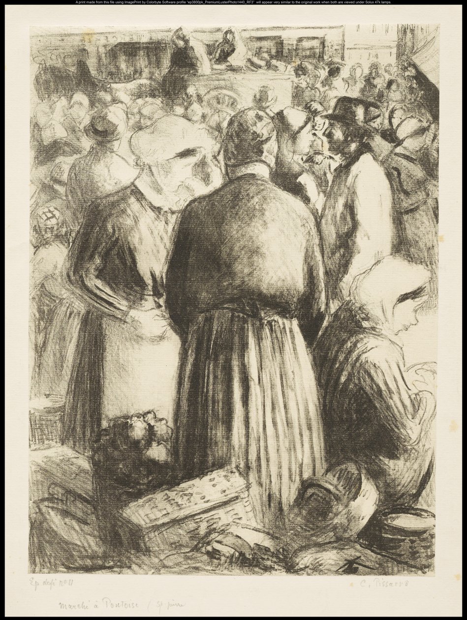 Markedet i Pontoise, ca. 1895 af Camille Jacob Pissarro