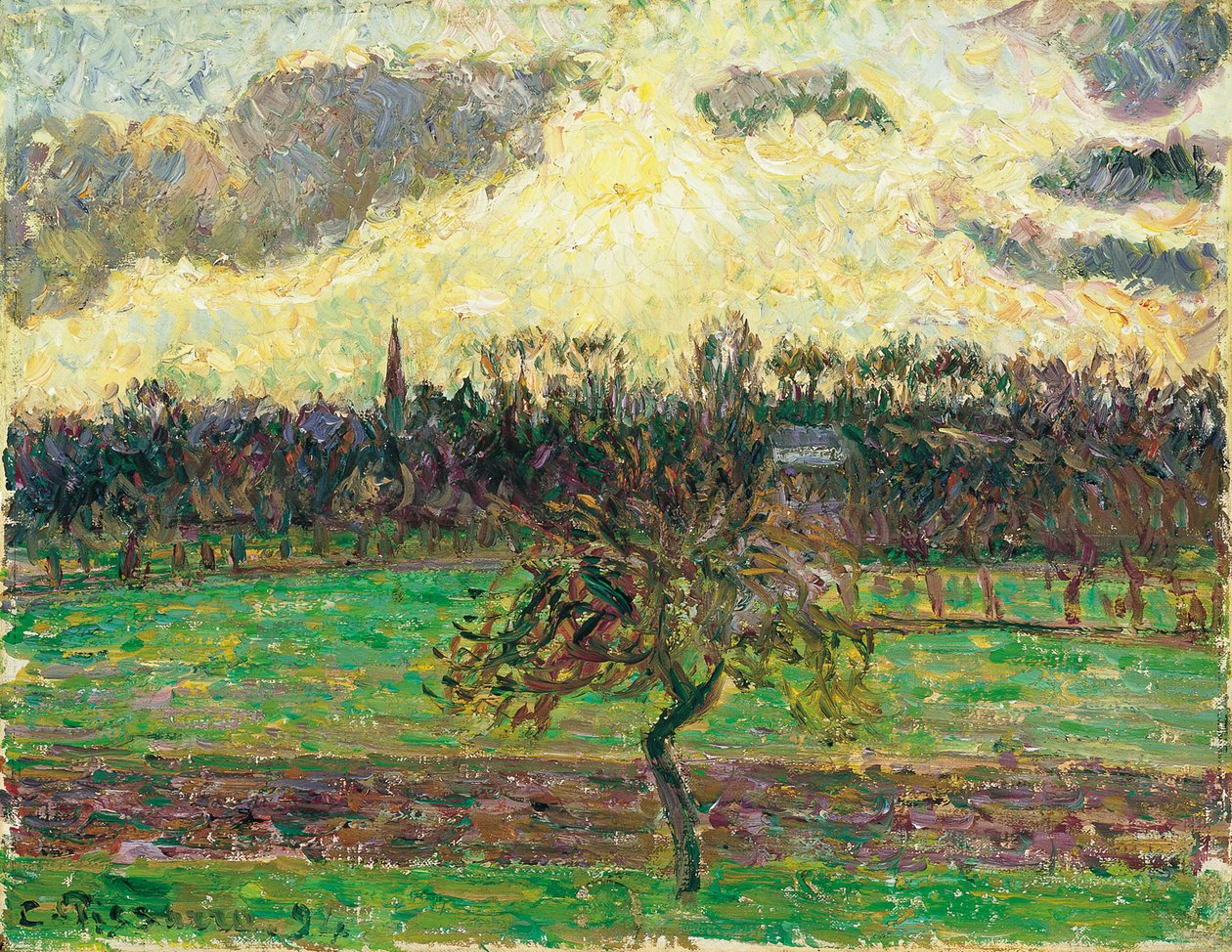 The Meadows at Éragny, Æbletræ, 1894 af Camille Jacob Pissarro