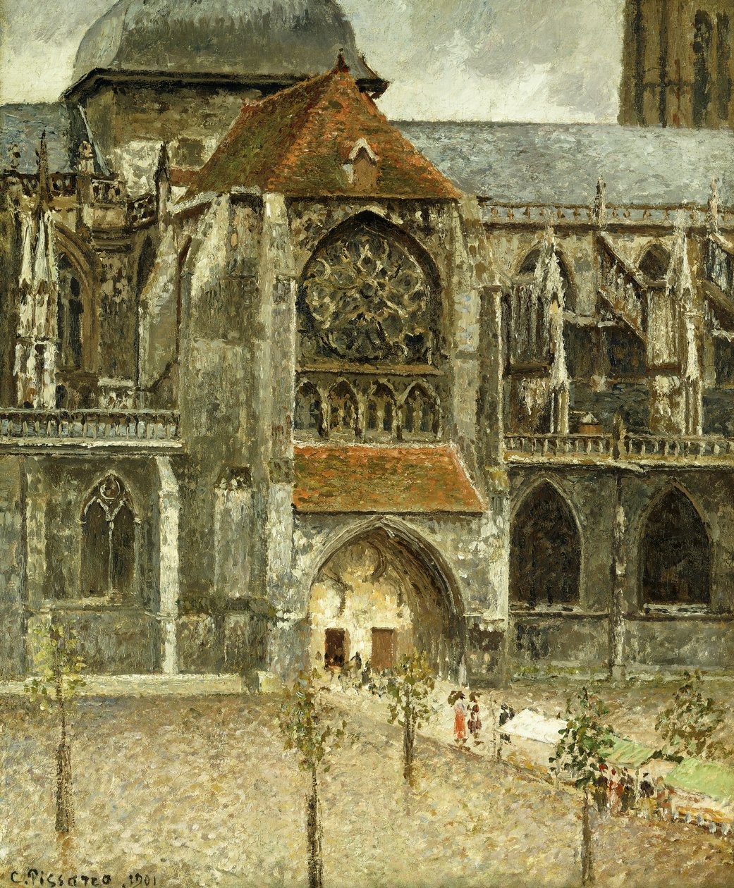 Portalen til Saint-Jacques-kirken i Dieppe; Portal til Saint-Jacques-kirken i Dieppe af Camille Jacob Pissarro