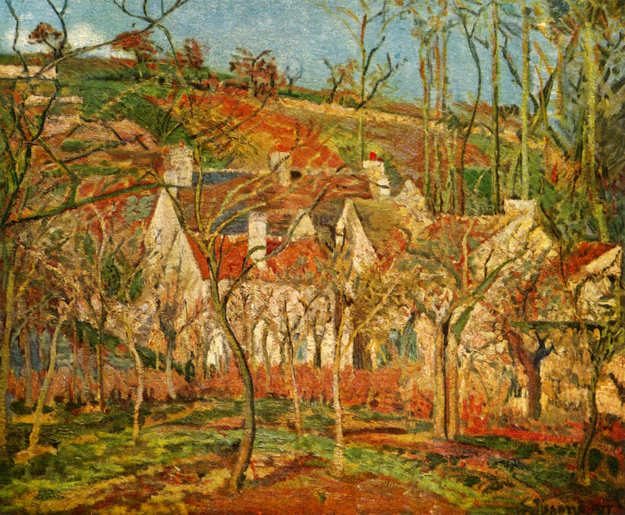 De røde tage, 1877, 1939. af Camille Jacob Pissarro