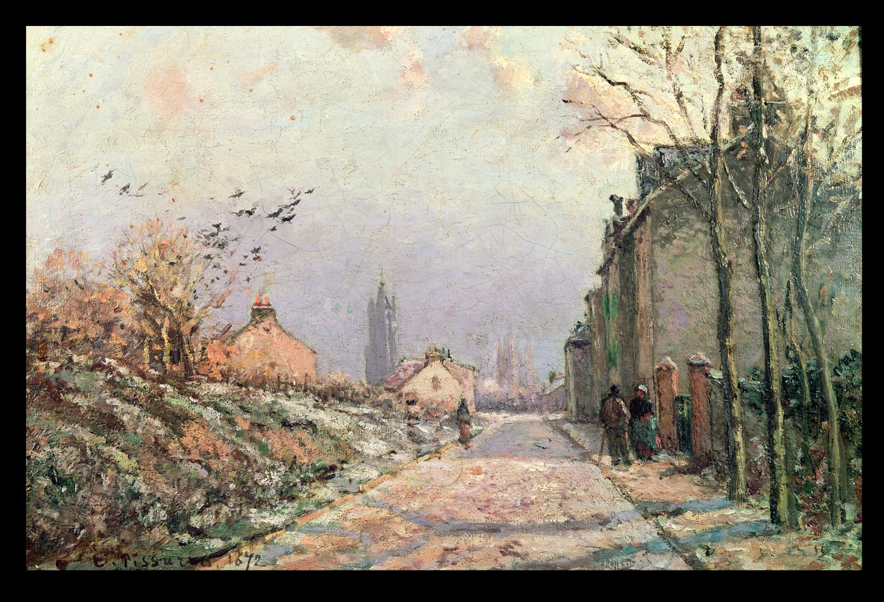 Vejen, Vinterens virkning; Vejen, vintereffekt, 1872 af Camille Jacob Pissarro