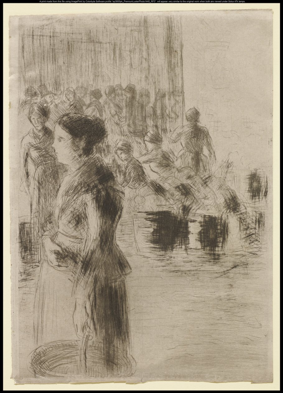 Tjenestepigens markedsføring, 1888 af Camille Jacob Pissarro