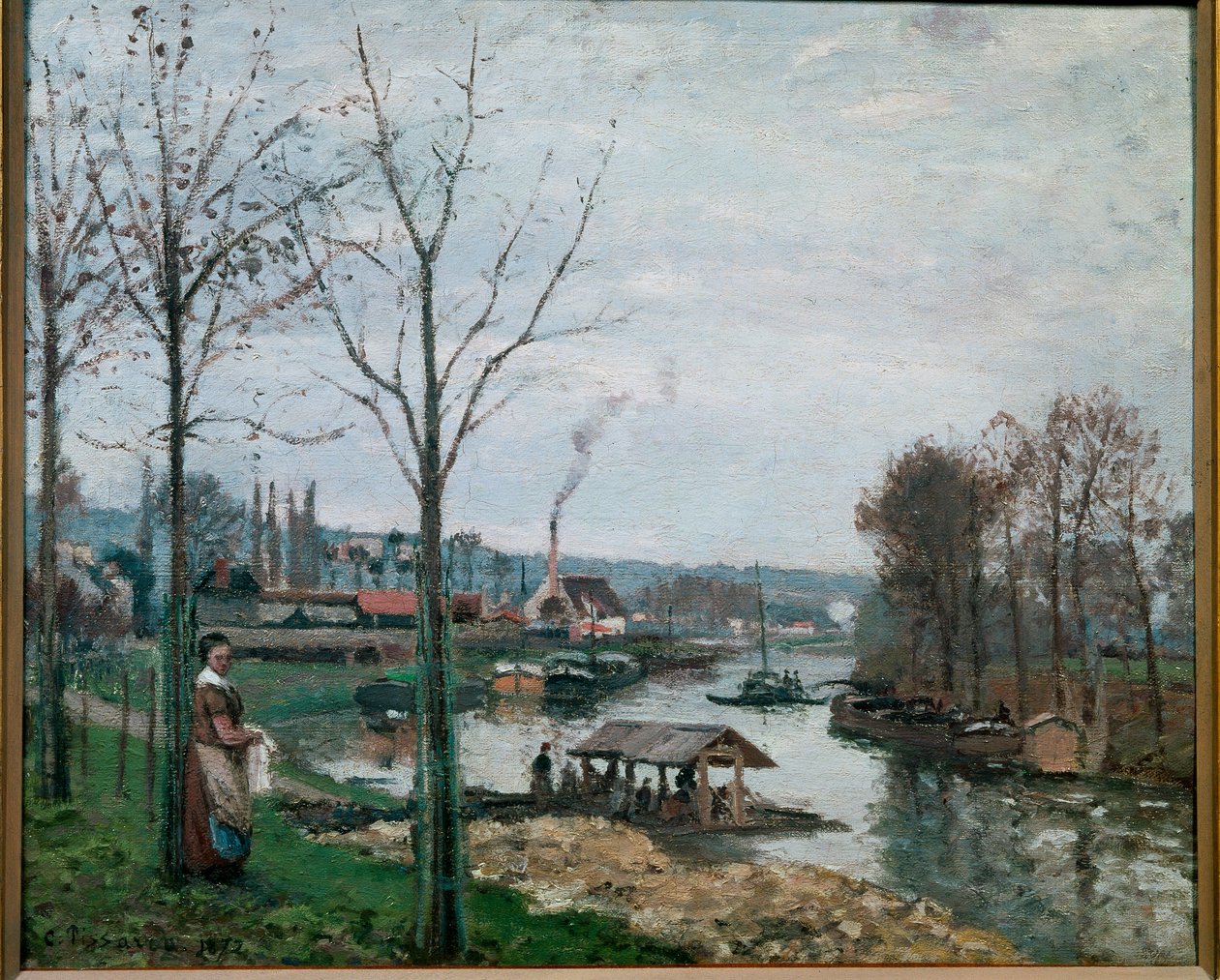 Vaskehuset i Port Marly af Camille Jacob Pissarro