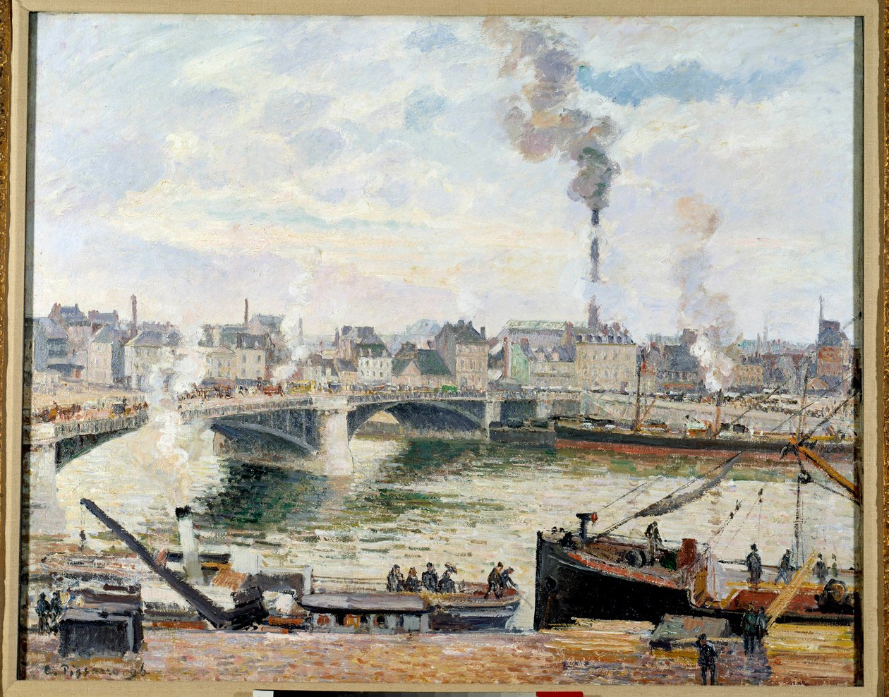 Den store bro i Rouen. Maleri af Camille Pissarro (1830-1903) af Camille Jacob Pissarro