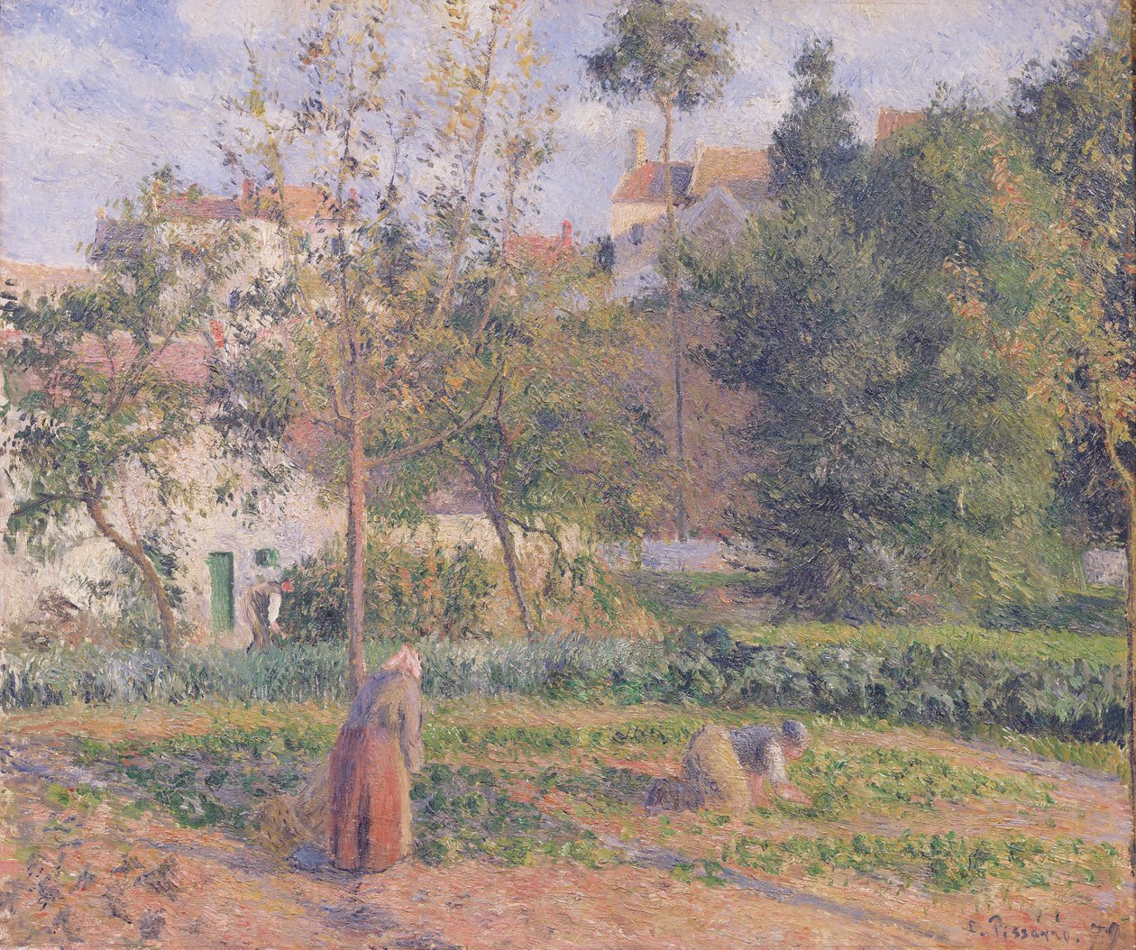 Grøntsagshave ved Eremitagen, Pontoise, 1879 af Camille Jacob Pissarro