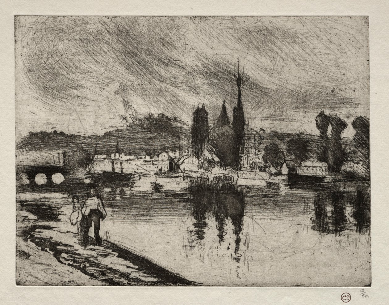 Udsigt over Rouen, 1884. af Camille Jacob Pissarro