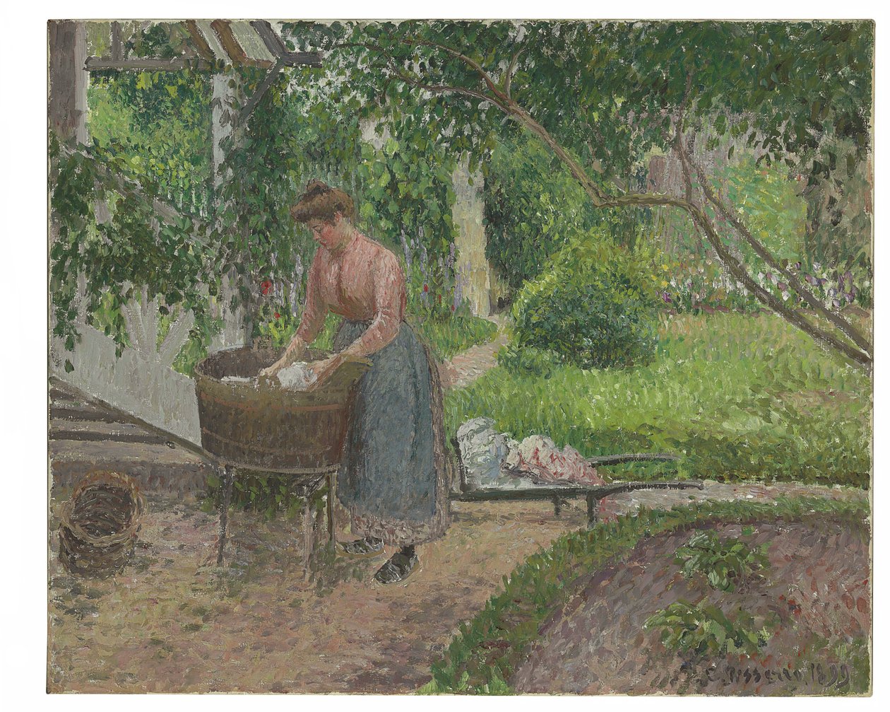 Vaskekone i Eragnys have, 1899 af Camille Jacob Pissarro