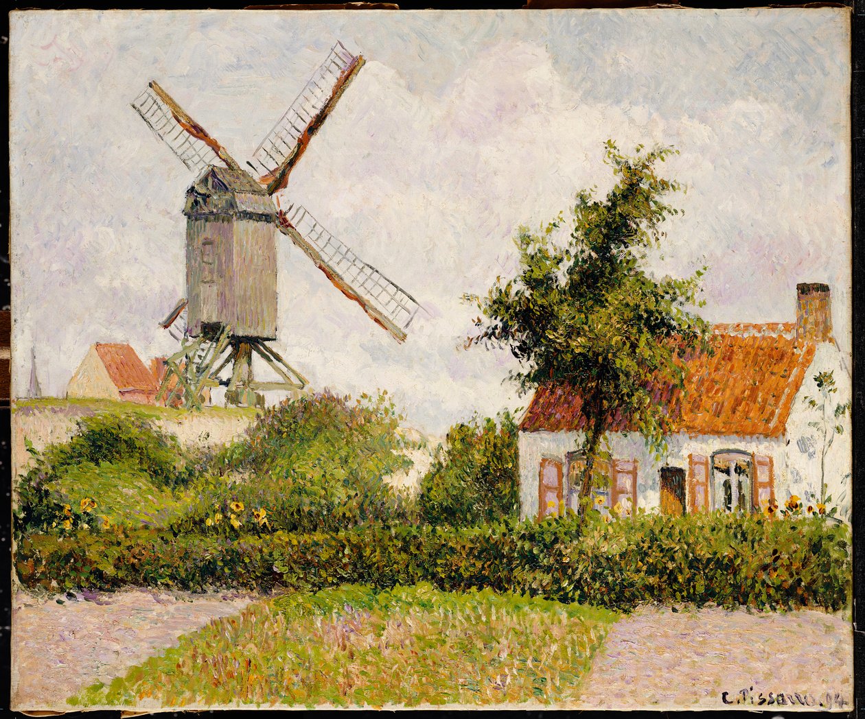 Vindmølle ved Knokke, Belgien, 1894 af Camille Jacob Pissarro