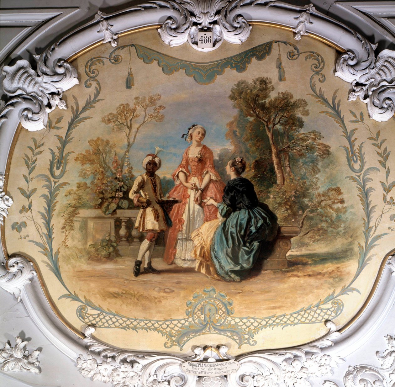 Smagsprøve i parken Chantilly Maleri af Camille Roqueplan (1803-1855) 1800-tallet søn. 0,97 x 1,14 m Chantilly, museumskonde af Camille Joseph Etienne Roqueplan