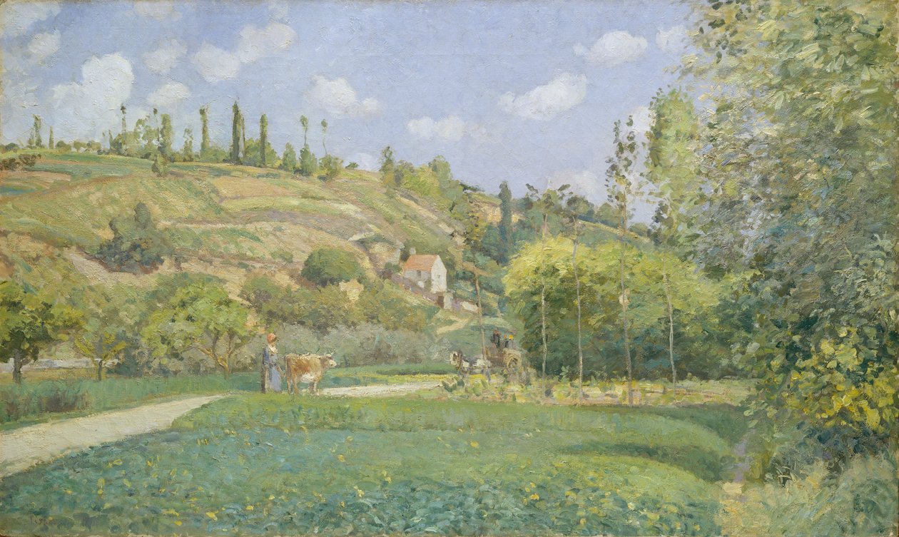 En kohyrde i Valhermeil, Auvers-sur-Oise af Camille Jacob Pissarro