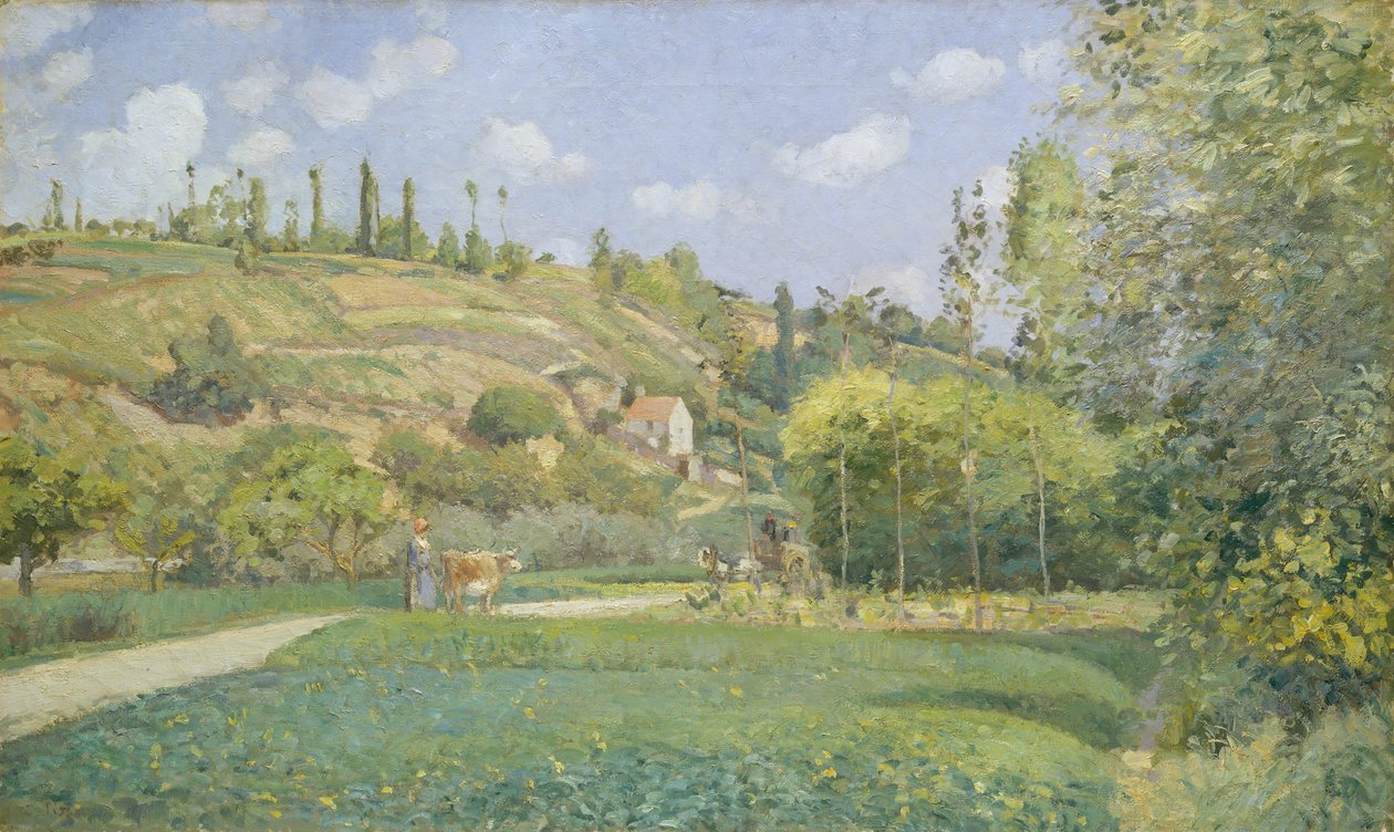 En kohyrde i Valhermeil, Auvers-sur-Oise, 1874. af Camille Jacob Pissarro