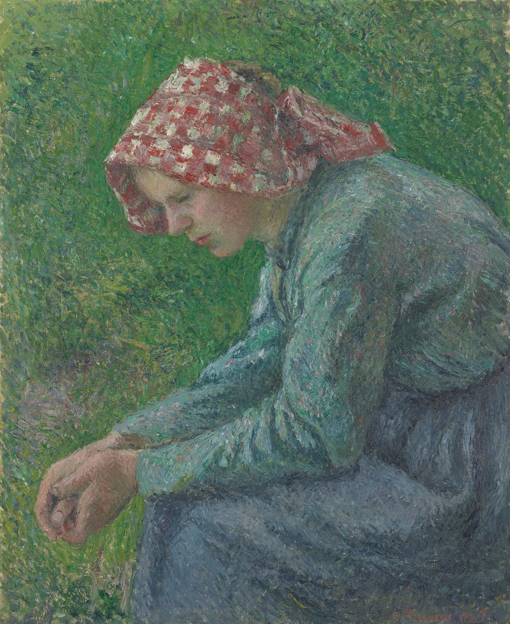 En siddende Bondekone af Camille Pissarro