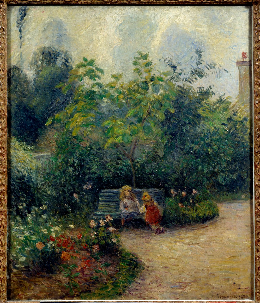 Et hjørne af haven ved Eremitagen (Mathurinernes have) Maleri af Camille Pissarro (1830-1903) 1877. Dim 0,55 x 0,46m Paris, musee d