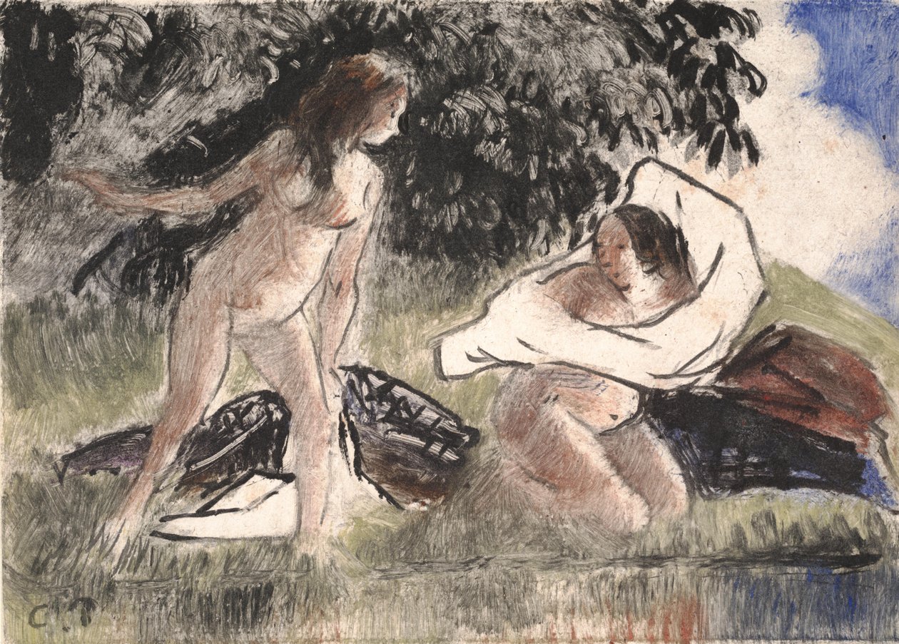 Badende af Camille Jacob Pissarro
