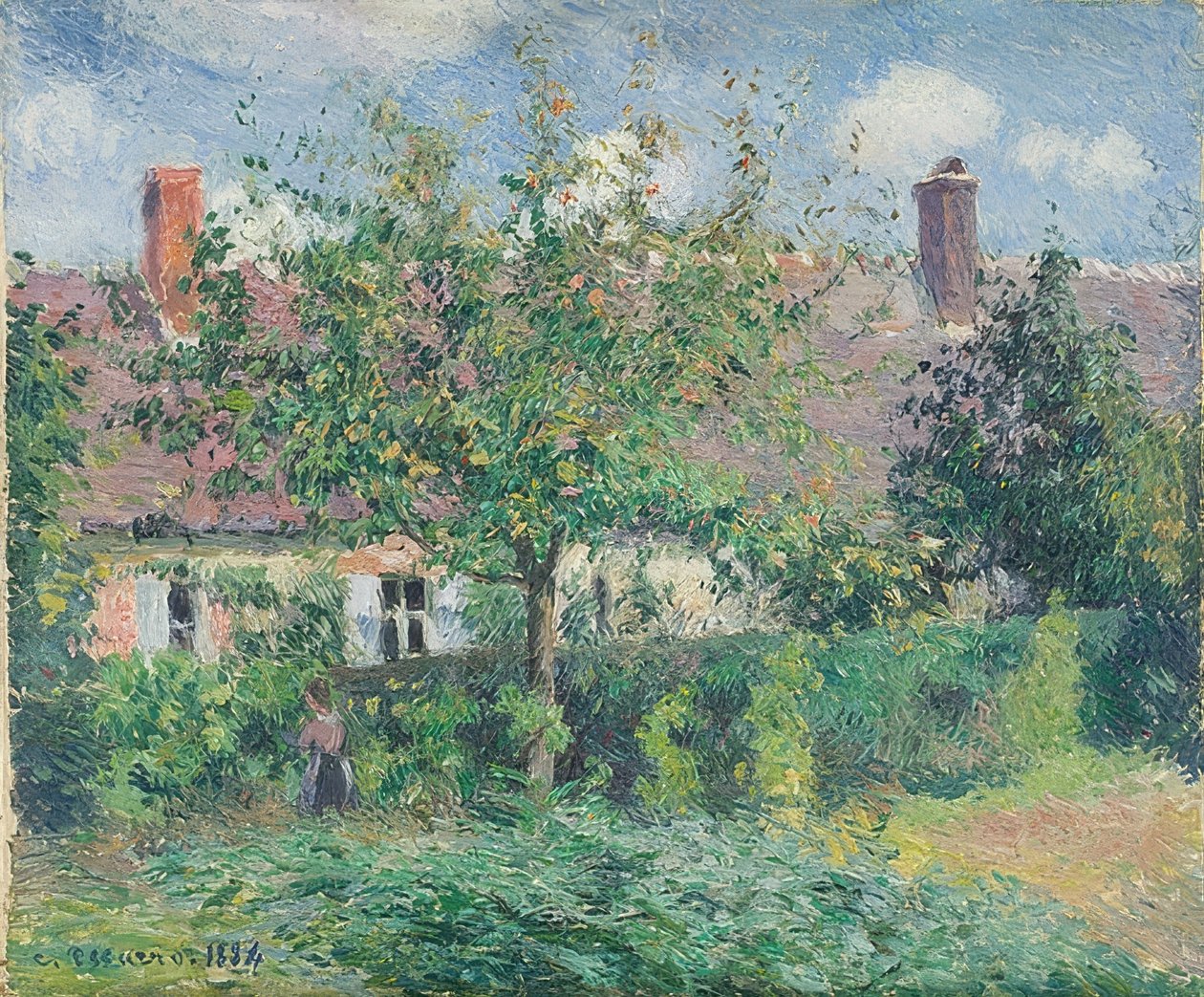 Bauernhaus i Éragny. 1884 af Camille Jacob Pissarro