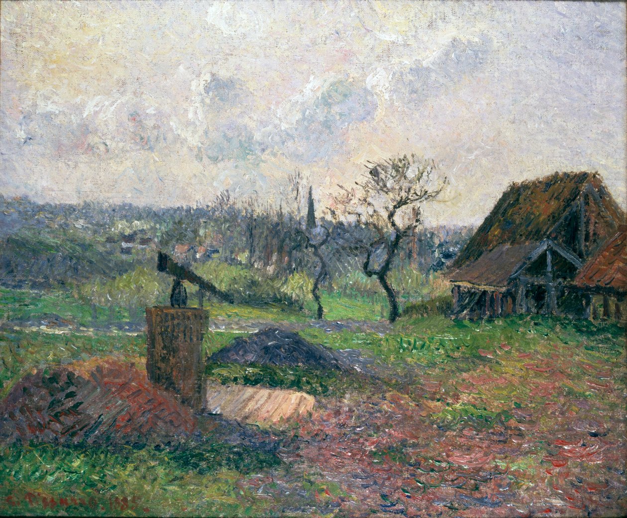 Murstensovn i Eragny, 1885 af Camille Pissarro