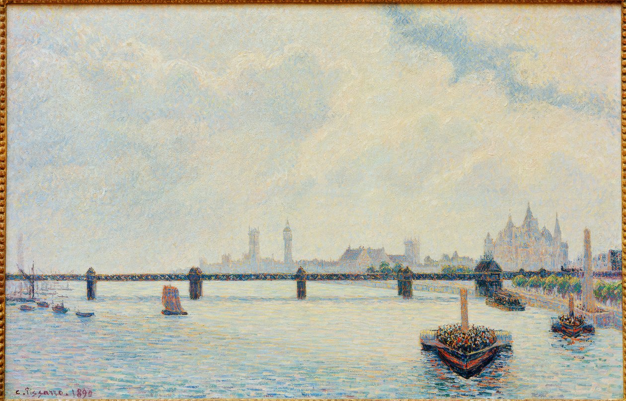 Charing Cross Bridge, London af Camille Pissarro