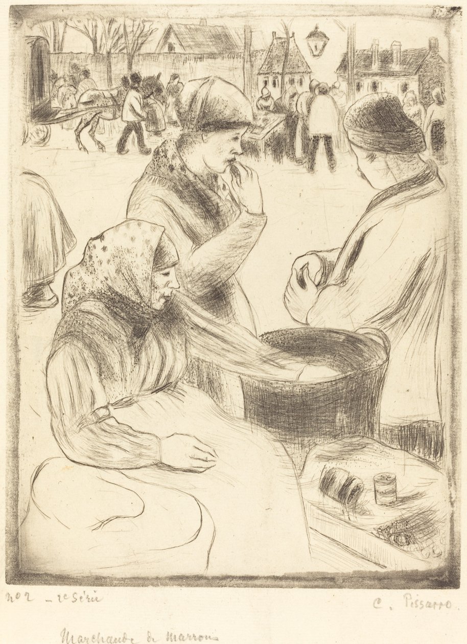 Kastanjesælgere af Camille Pissarro