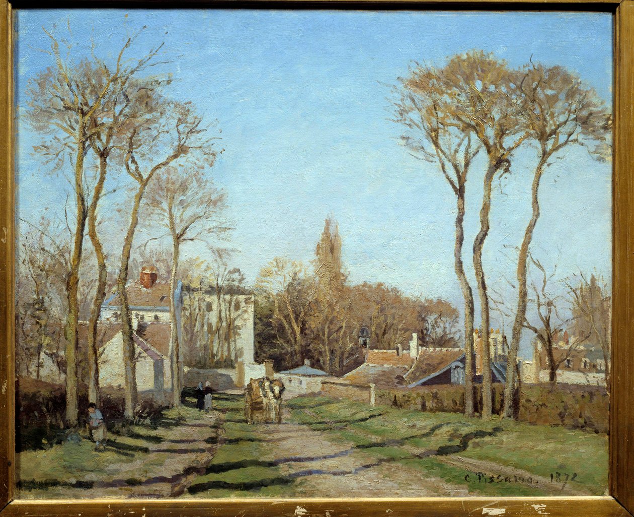 Indgang til landsbyen Voisins le Bretonneux Maleri af Camille Pissarro (1830-1903) 1872 Søn. 0,46x0,55 m Paris, Orsay Museum af Camille Jacob Pissarro