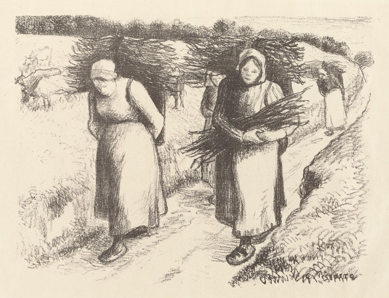 Brændebærere af Camille Pissarro