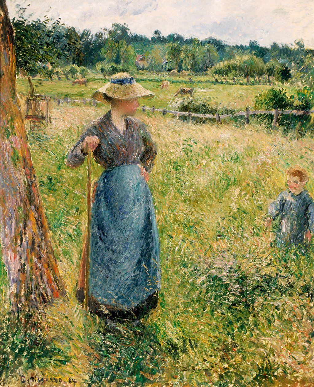 Fransk:  La Faneuse
spansk:  La forrajera af Camille Pissarro