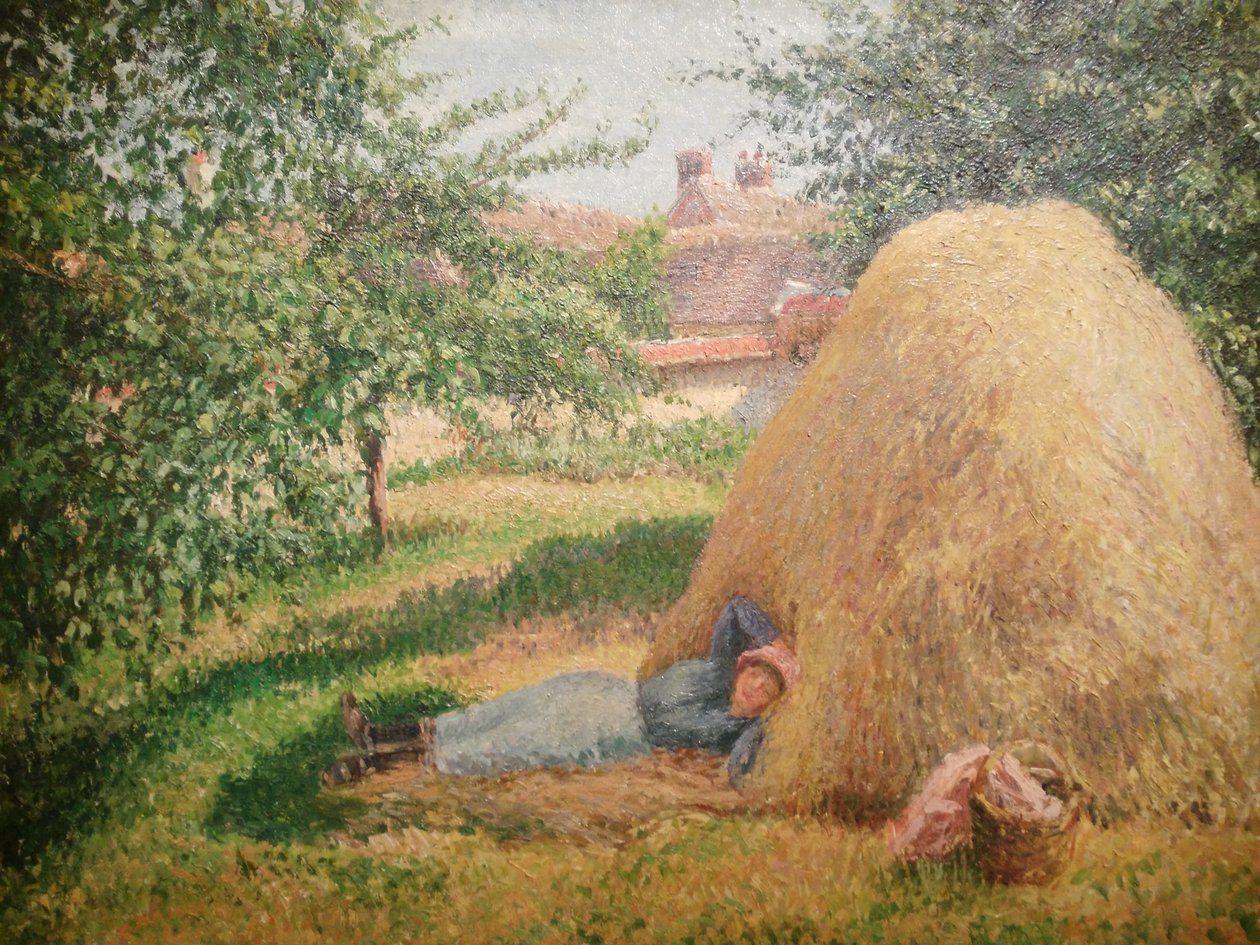 Fransk: La Sieste, Éragny
Tysk: Sieste, Éragny af Camille Pissarro