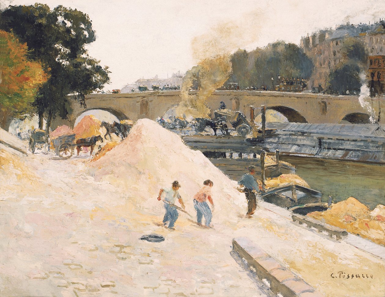 Fransk: Le Pont-Marie vu depuis le quai d