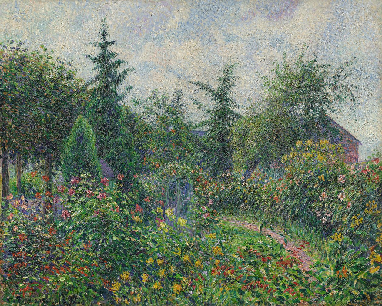 Garden og Henhouse på Octave Mirbeaus, Les Damps, 1892. af Camille Pissarro