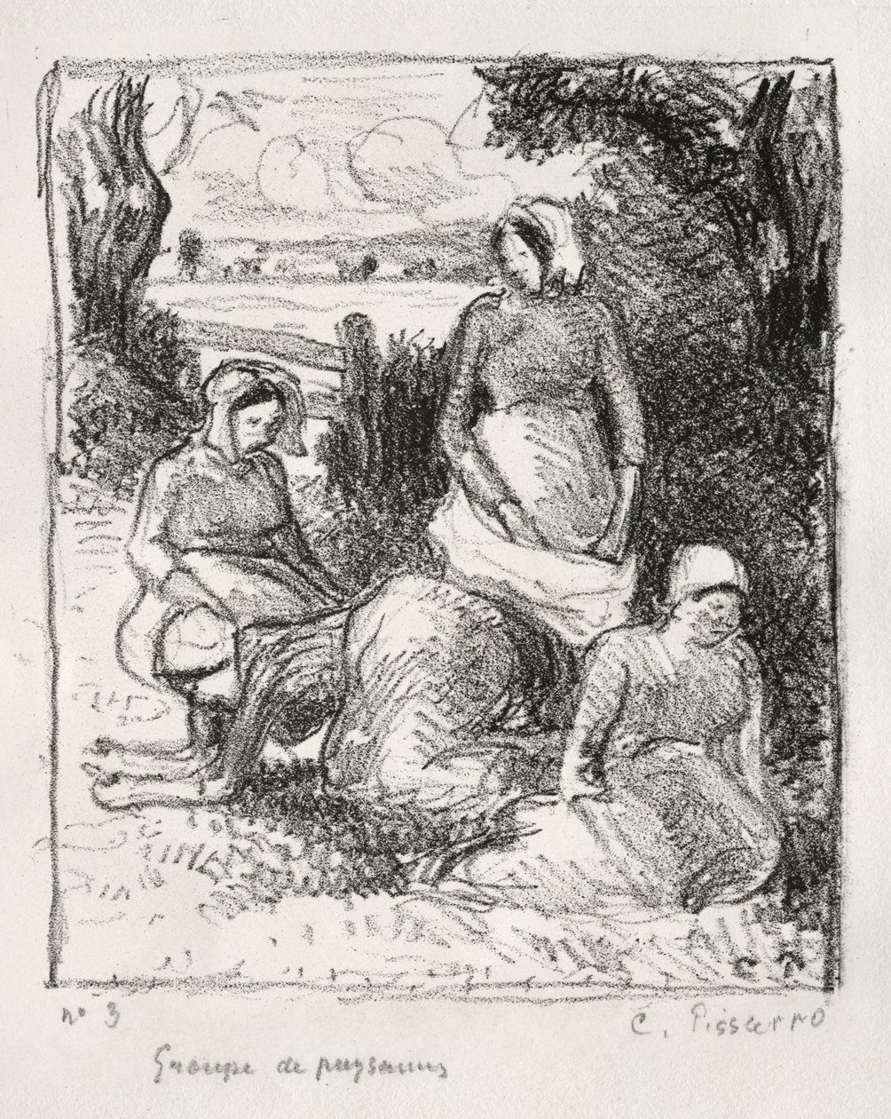 Gruppe af bønder af Camille Pissarro