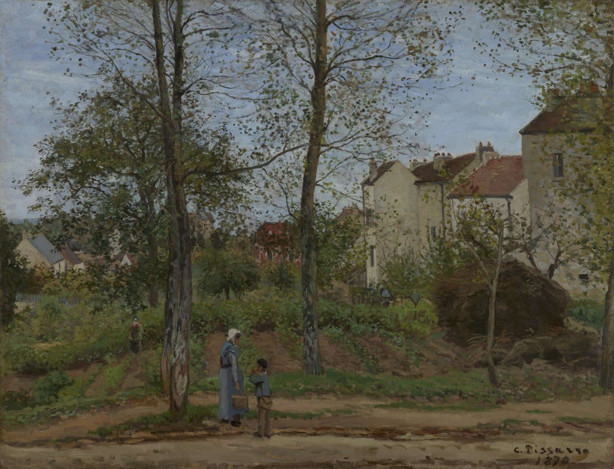 Huse ved Bougival (efterår) af Camille Pissarro