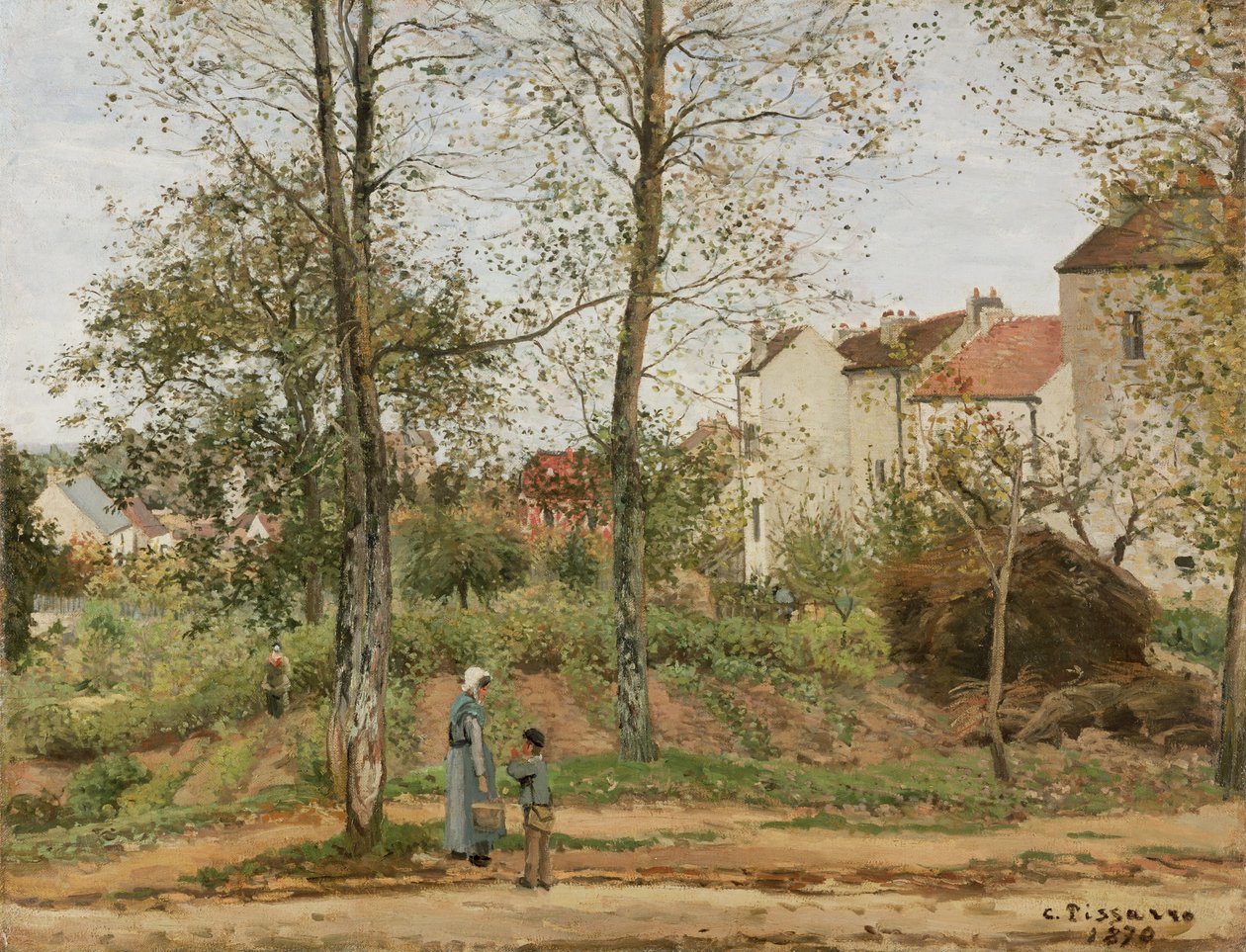 Husene i Bougival (efterår) af Camille Pissarro