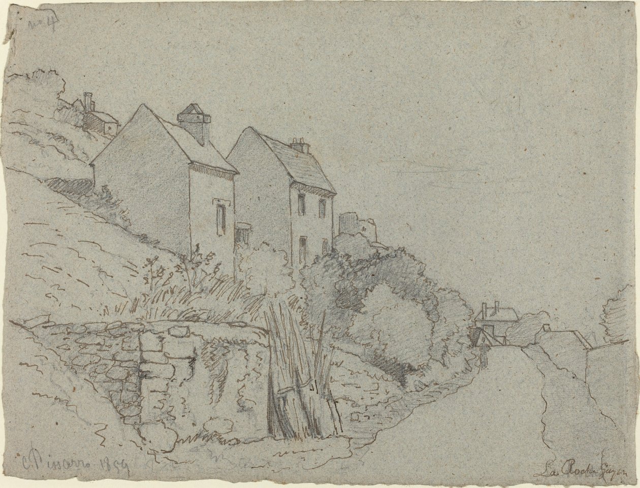 Huse ved en vej, 1859. af Camille Pissarro