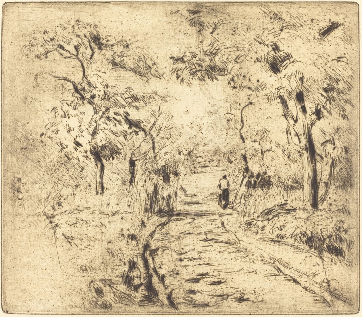 In the Fields at Ennery (Dans les champs, en Ennery) af Camille Pissarro