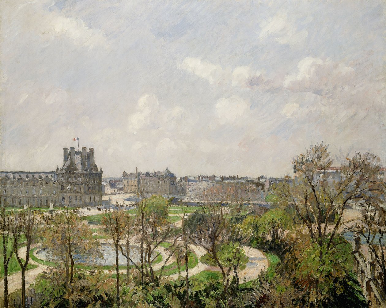 Tuileries Have, Forårsmorgen; Tuileriehaven, morgen, forår, 1900 af Camille Jacob Pissarro